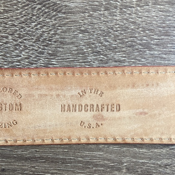 Mens Pre Owned Links & Kings Italian Smooth Leather Golf Belt Size 40 Black &Red - Picture 5 of 11